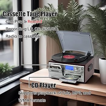 ミュージック ftDVD Amazon.com: LoopTone Vinyl Record Player 10 in 1 3 Speed